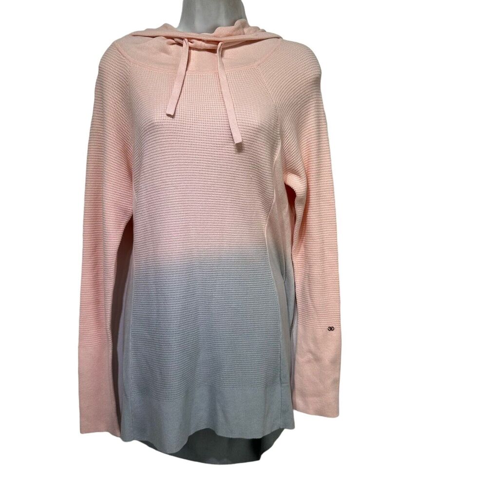 Infinity Sports Women Pink Ombre thermal Yoga Loungewear Hooded Tunic